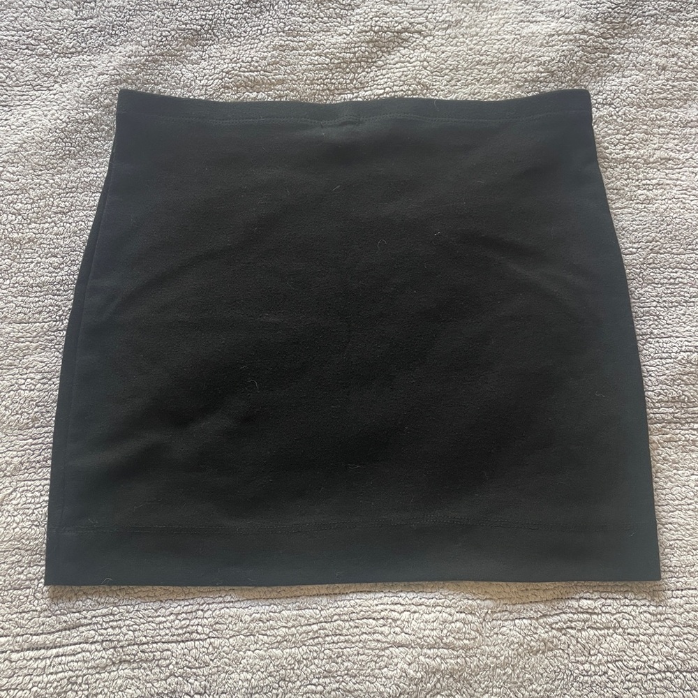 black cotton mini skirt
